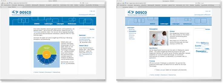 DOSCO 4 - Neugestaltung der Website für DOSCO Document Systems Consulting GmbH