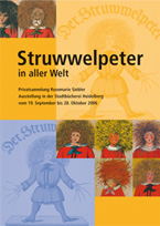 Plakat und Einladungskarte zur Ausstellung Struwwelpeter in aller Welt - Stadtbücherei Heidelberg
